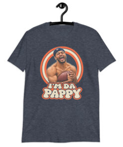 I'm Da Pappy Rome Odunze T-Shirt in heather navy, retro portrait with orange rings and groovy lettering