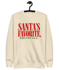 Santa's Favorite Sweatshirt – Funny Christmas Crewneck 8 Bone Santa's Favorite Obviously Christmas crewneck