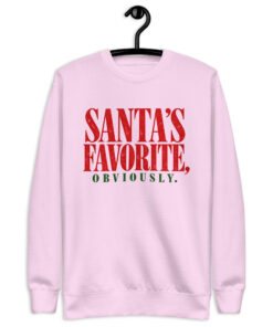 Santa's Favorite Sweatshirt – Funny Christmas Crewneck 7 Lavender Santa's Favorite Obviously Christmas crewneck