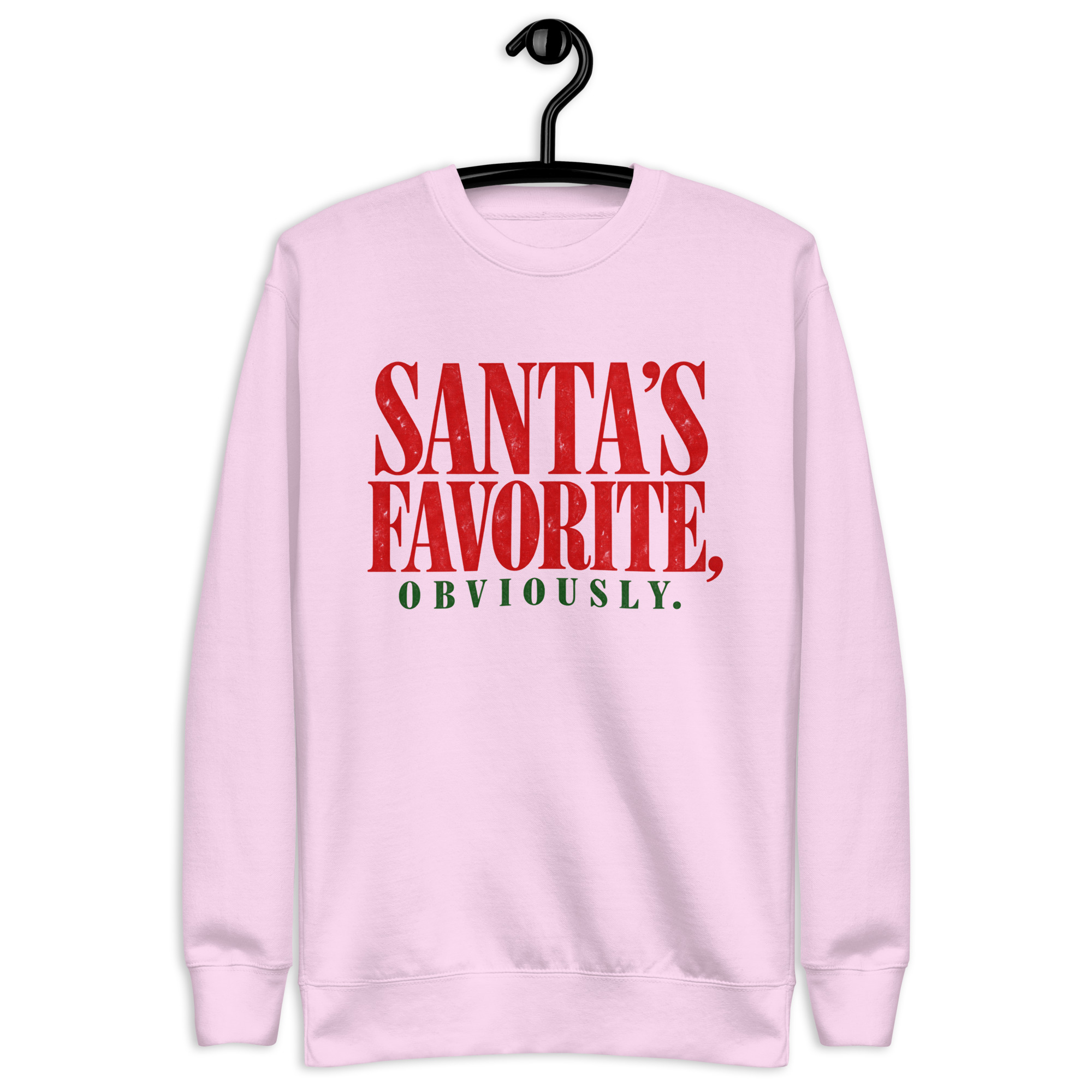 Santa's Favorite Sweatshirt – Funny Christmas Crewneck 3 Lavender Santa's Favorite Obviously Christmas crewneck