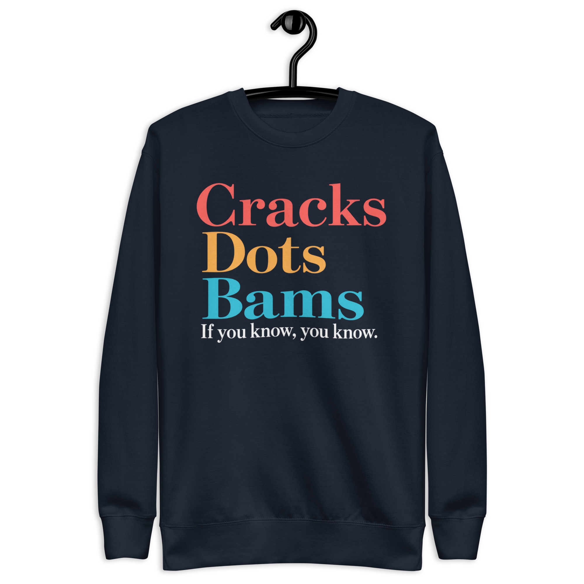 Cracks Dots Bams Sweatshirt – Mahjong Player Crewneck 2 Navy Blazer Cracks Dots Bams mahjong crewneck