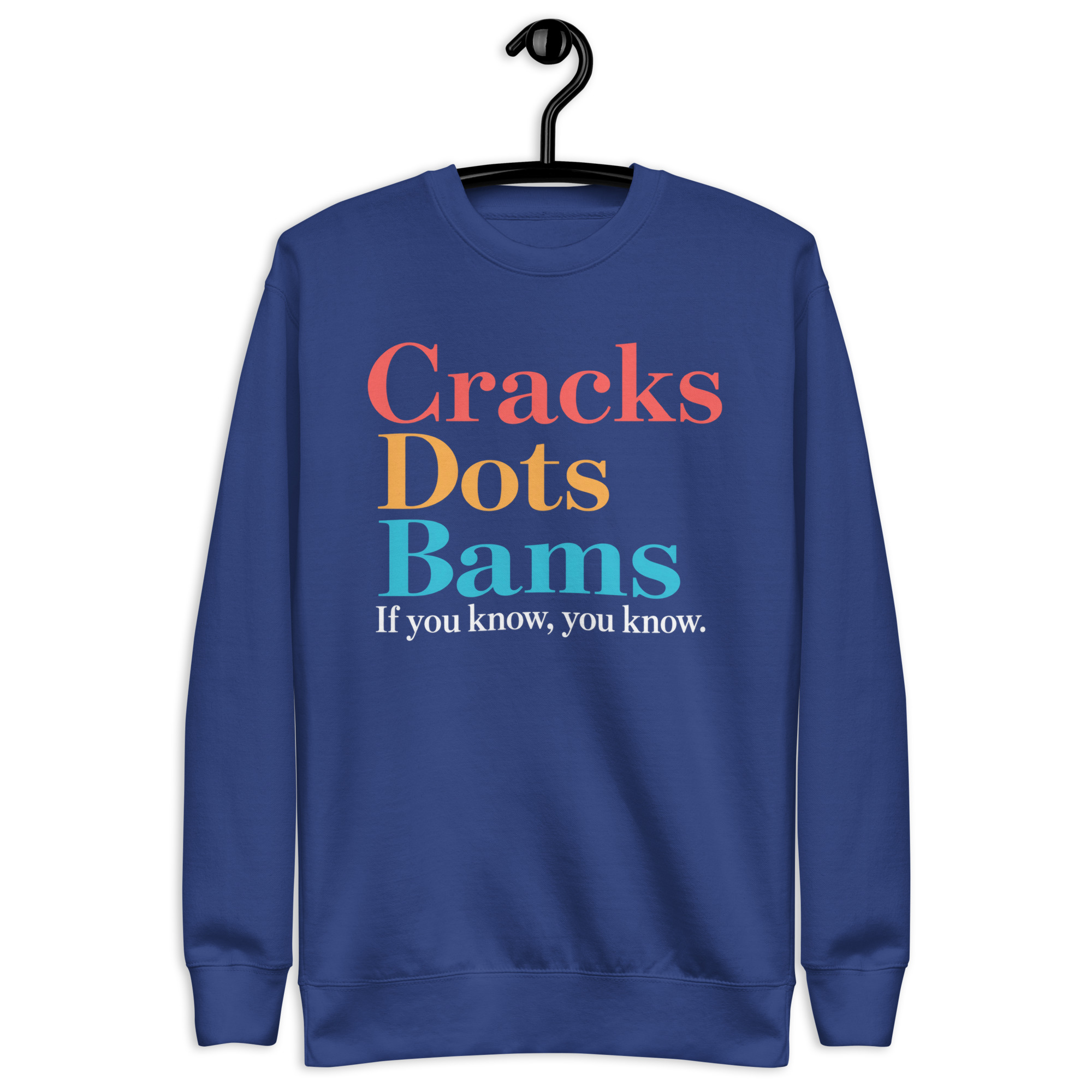 Cracks Dots Bams Sweatshirt – Mahjong Player Crewneck 4 Team Royal Cracks Dots Bams mahjong crewneck