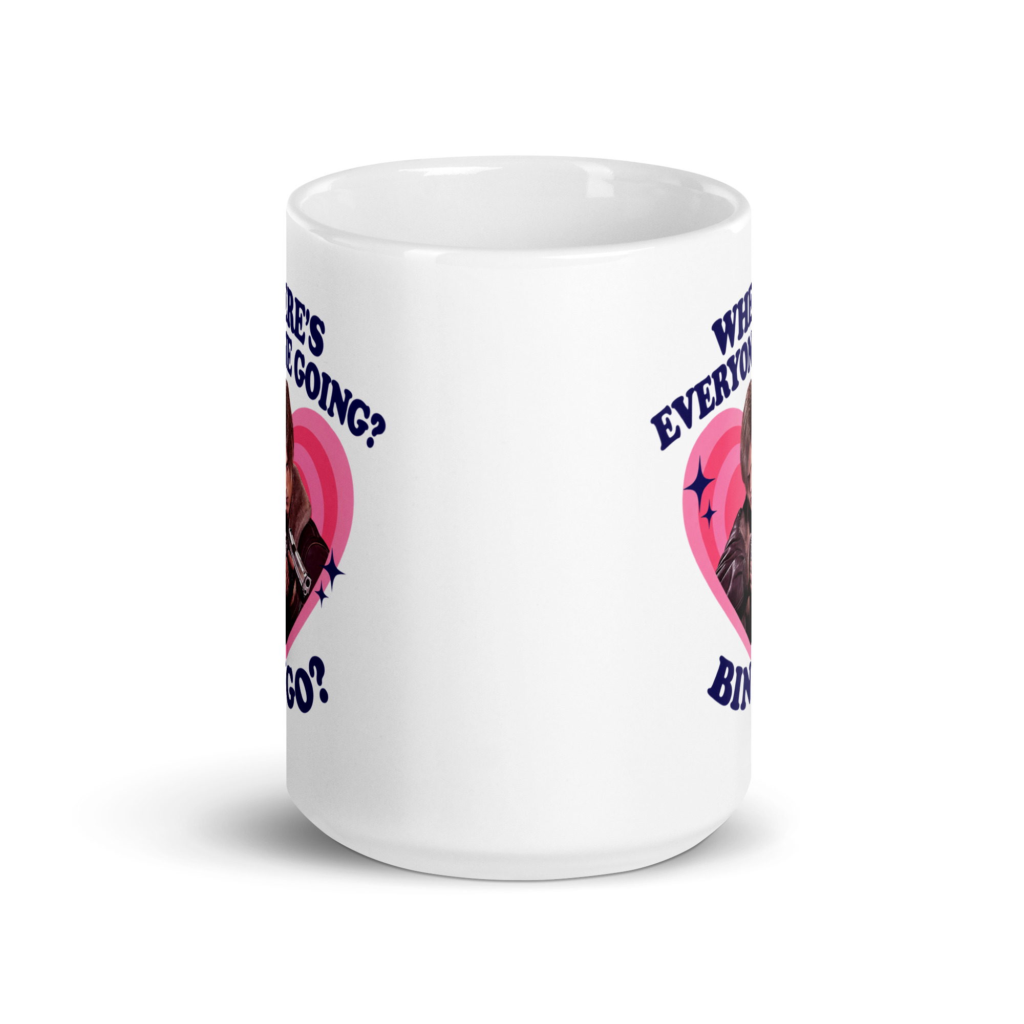 Where's Everyone Going Bingo Mug - Funny Gamer Meme Cup 6 Where's Everyone Going Bingo Mug, 15 oz, front view