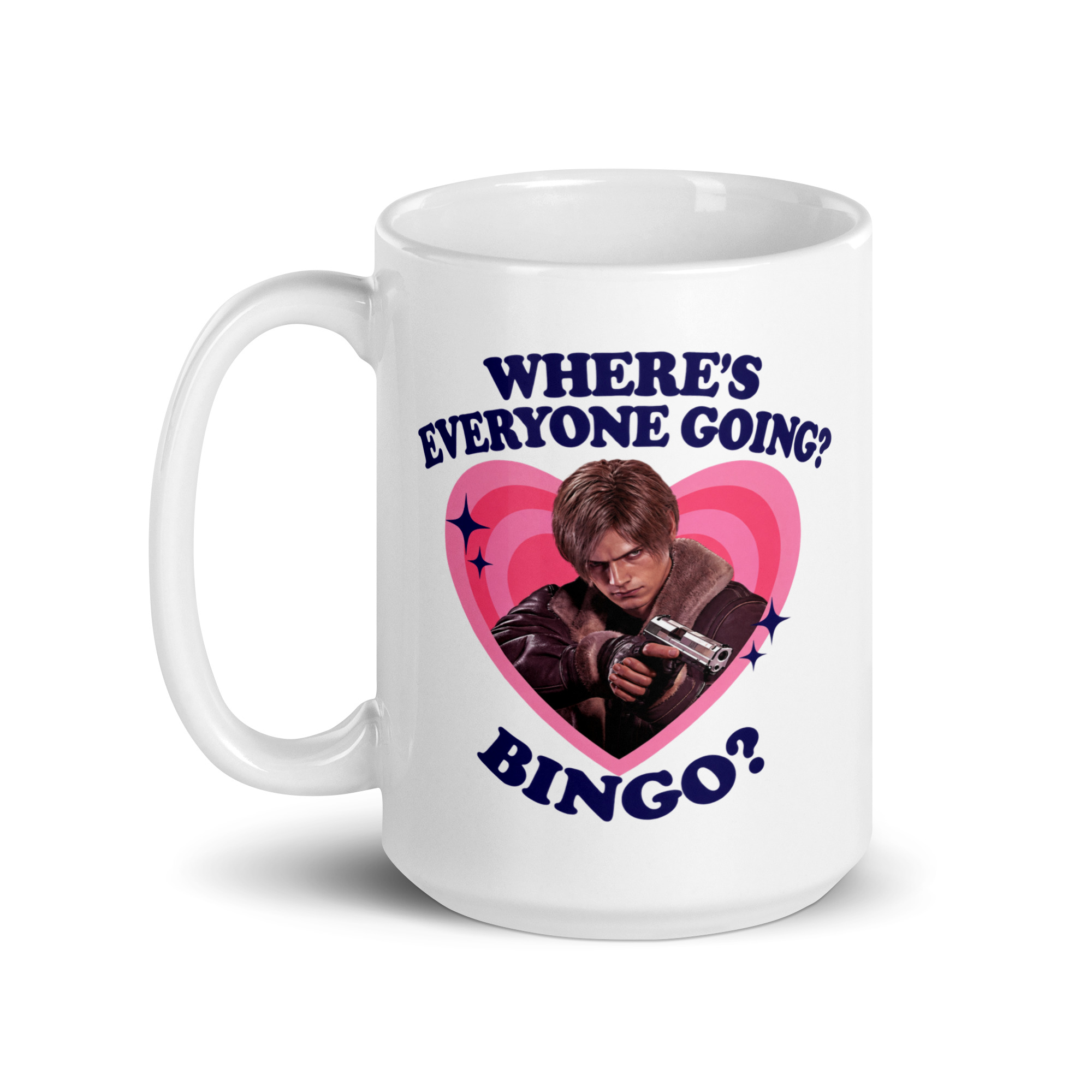 Where's Everyone Going Bingo Mug - Funny Gamer Meme Cup 5 Where's Everyone Going Bingo Mug, 15 oz, handle on the left