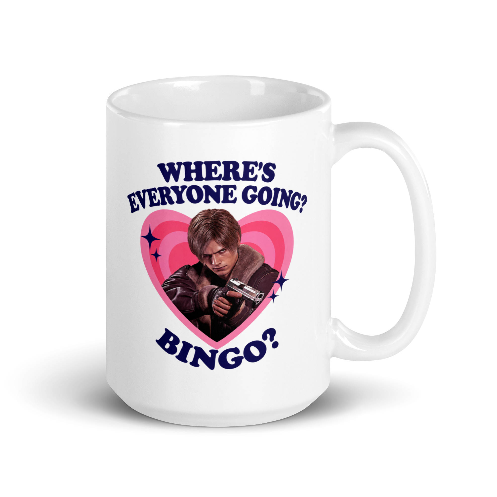 Where's Everyone Going Bingo Mug - Funny Gamer Meme Cup 4 Where's Everyone Going Bingo Mug, 15 oz, handle on the right