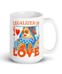 Wedding Officiant Mug - Legalizer of Love Queen of Hearts 12 Wedding Officiant Mug, 15 oz, handle on the right