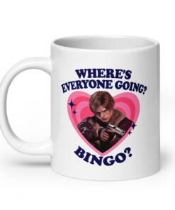 Where's Everyone Going Bingo Mug - Funny Gamer Meme Cup 16 Where's Everyone Going Bingo Mug, 20 oz, handle on the left