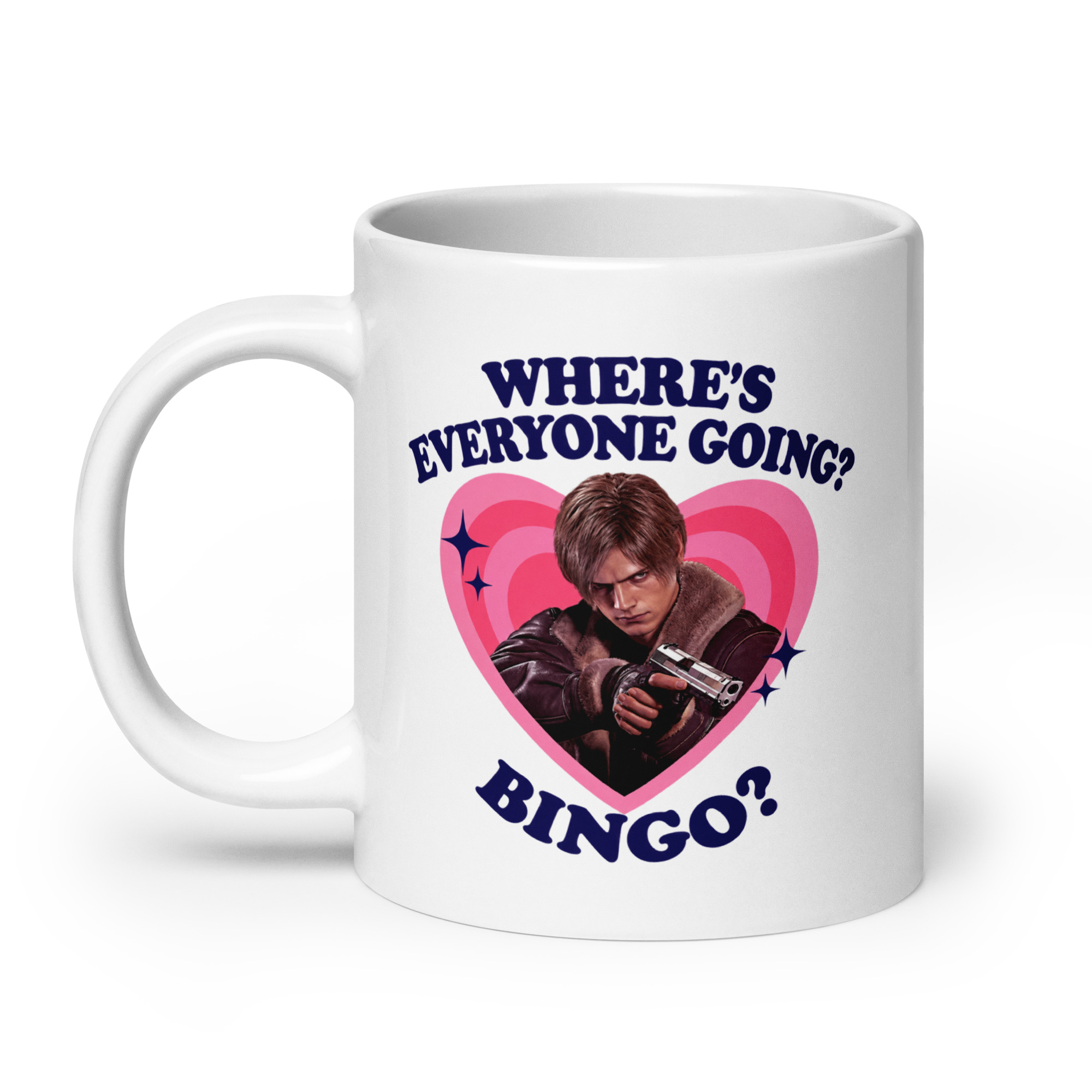 Where's Everyone Going Bingo Mug - Funny Gamer Meme Cup 8 Where's Everyone Going Bingo Mug, 20 oz, handle on the left