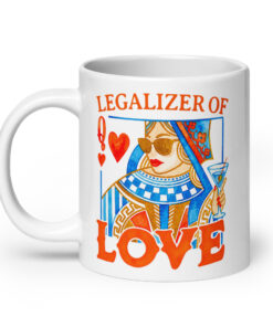 Wedding Officiant Mug - Legalizer of Love Queen of Hearts 16 Wedding Officiant Mug, 20 oz, handle on the left