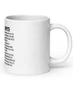 You Say God Says Mug - Bible Verse Christian Coffee Cup 15 You Say God Says Mug, 20 oz, handle on the right