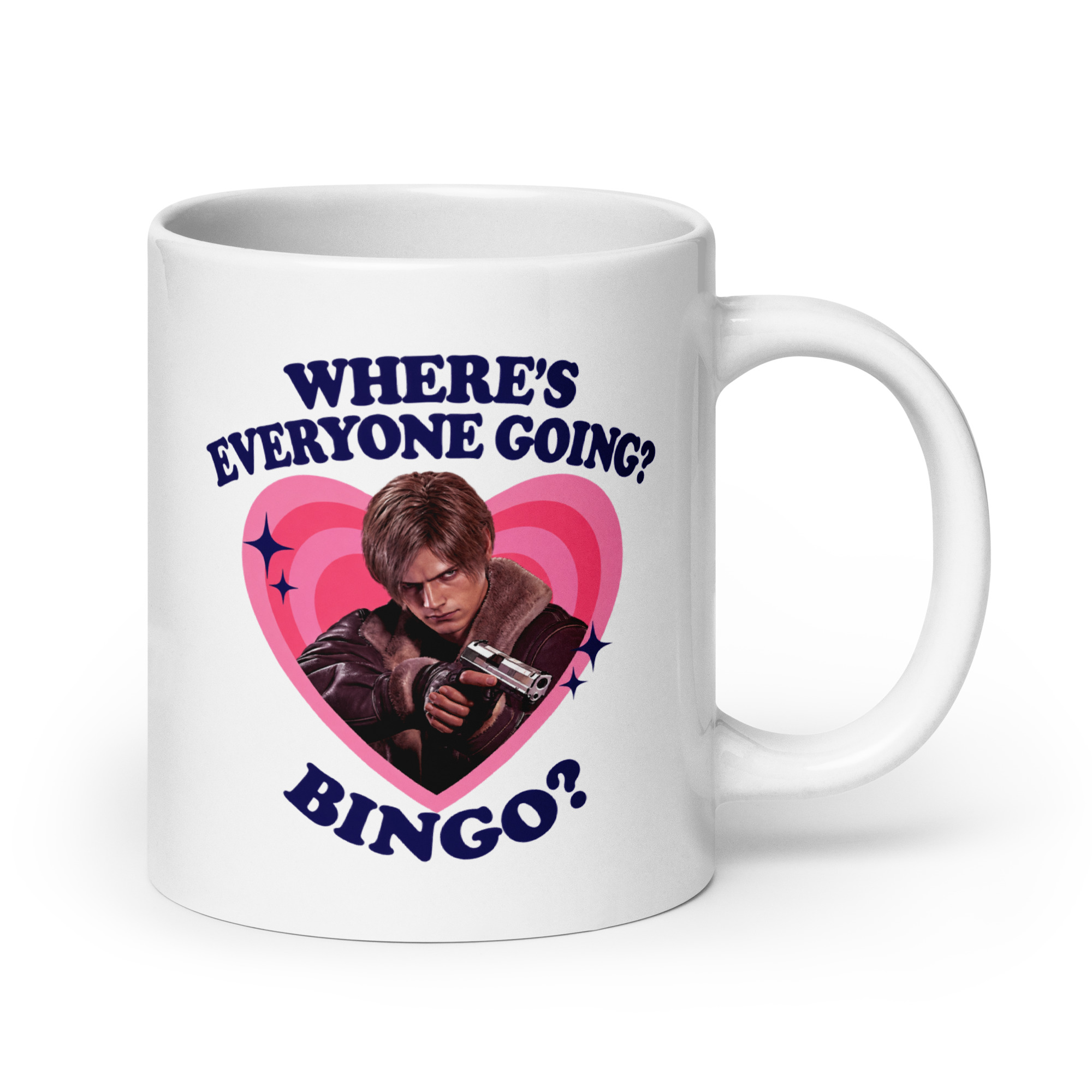 Where's Everyone Going Bingo Mug - Funny Gamer Meme Cup 7 Where's Everyone Going Bingo Mug, 20 oz, handle on the right
